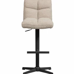 Hot WOOOD Vinny draaibare barstoel bouclé zand