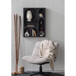 WOOOD Vinny draaifauteuil bouclé zand