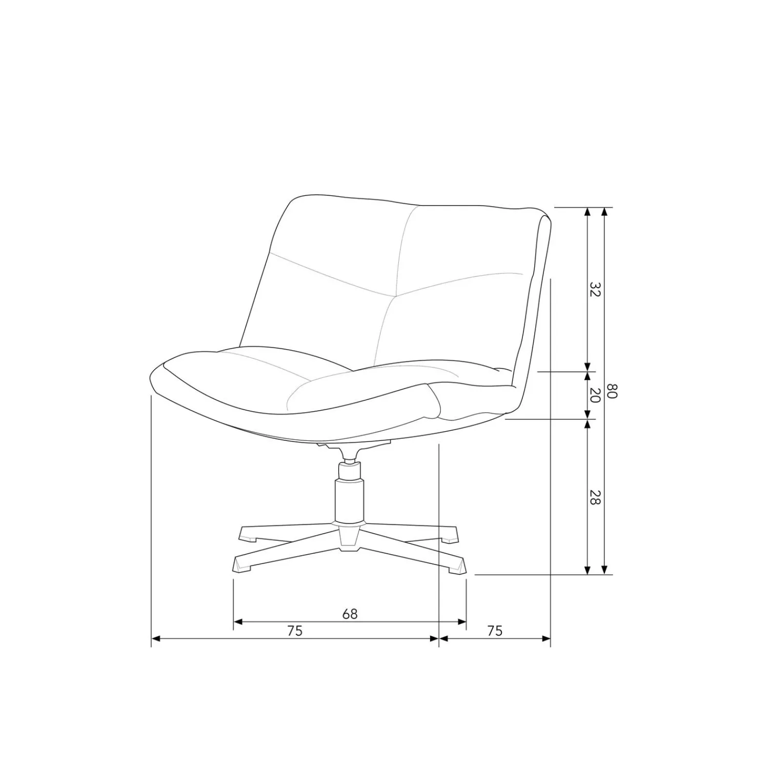 WOOOD Vinny draaifauteuil bouclé zand