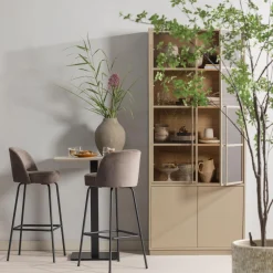 New WOOOD Vogue barstoel 80 cm bouclé Nougat