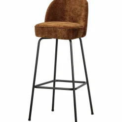 Online WOOOD Vogue barstoel 80 cm 3D chenille Middenbruin