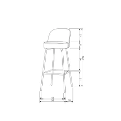 Outlet WOOOD Vogue barstoel 80 cm leer Cognac