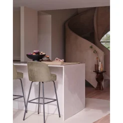 Clearance WOOOD Vogue barstoel 80 cm velvet Khaki