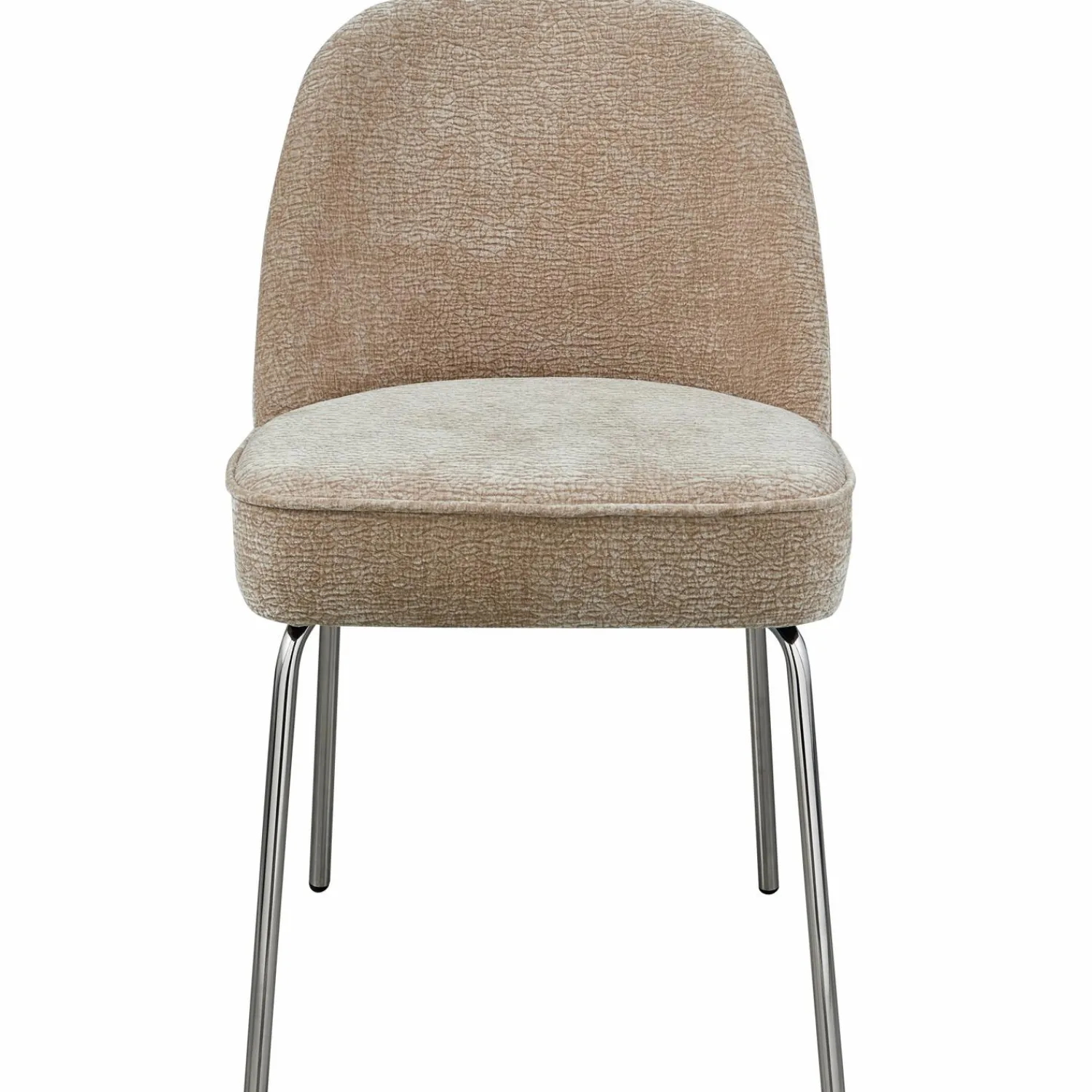 WOOOD Vogue eetkamerstoel 3D chenille chrome poot Zand