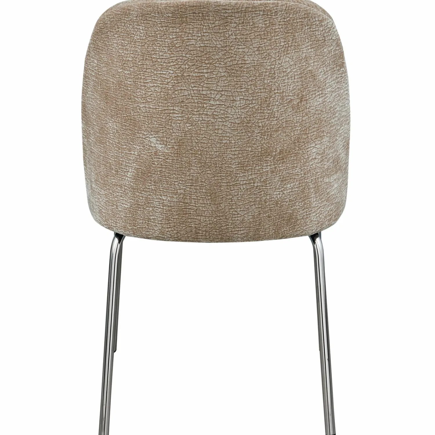 WOOOD Vogue eetkamerstoel 3D chenille chrome poot Zand