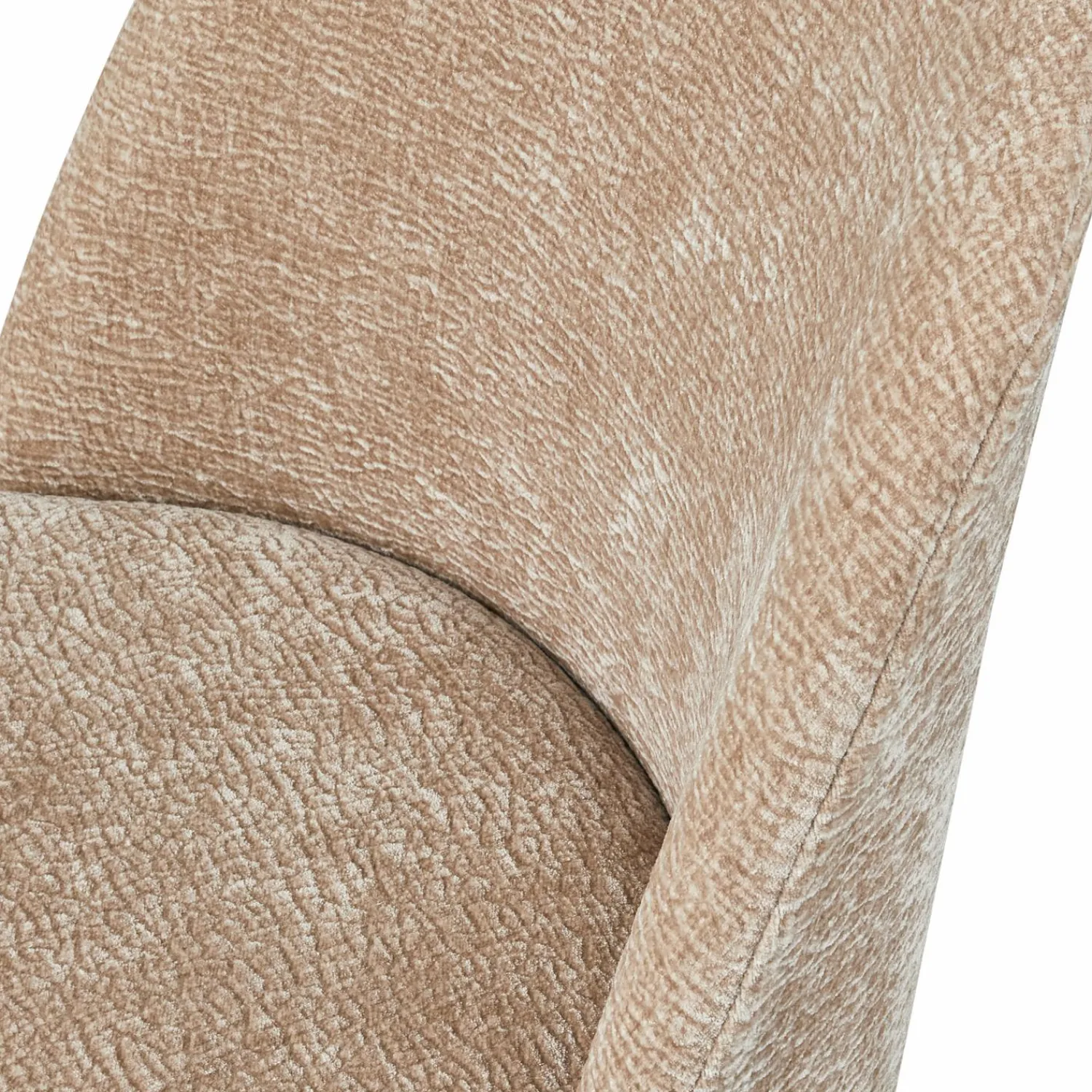 WOOOD Vogue eetkamerstoel 3D chenille chrome poot Zand