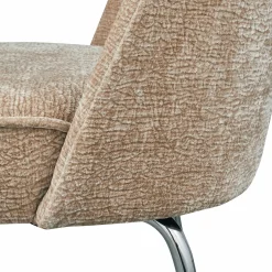 WOOOD Vogue eetkamerstoel 3D chenille chrome poot Zand