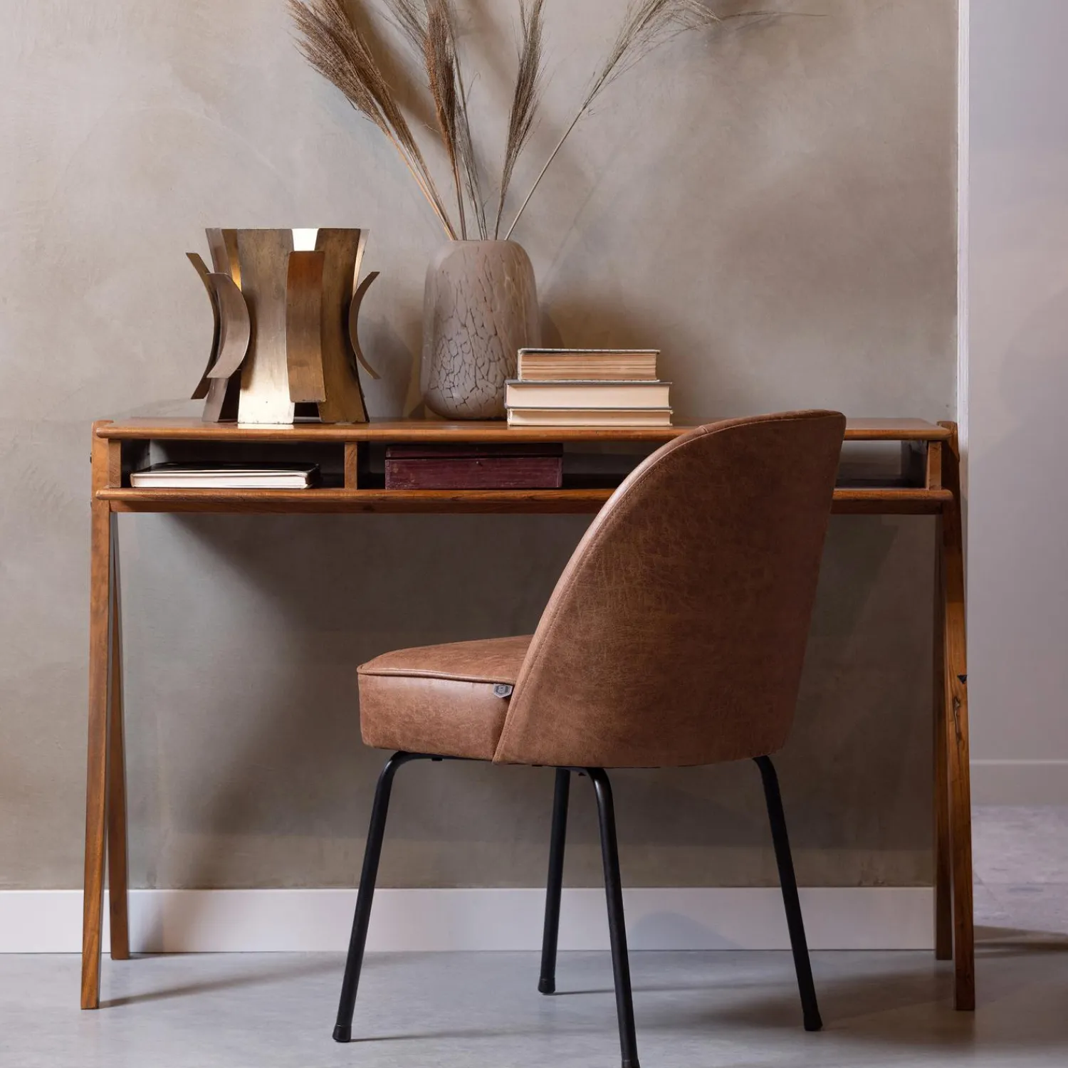 Discount WOOOD Vogue eetkamerstoel leer Cognac