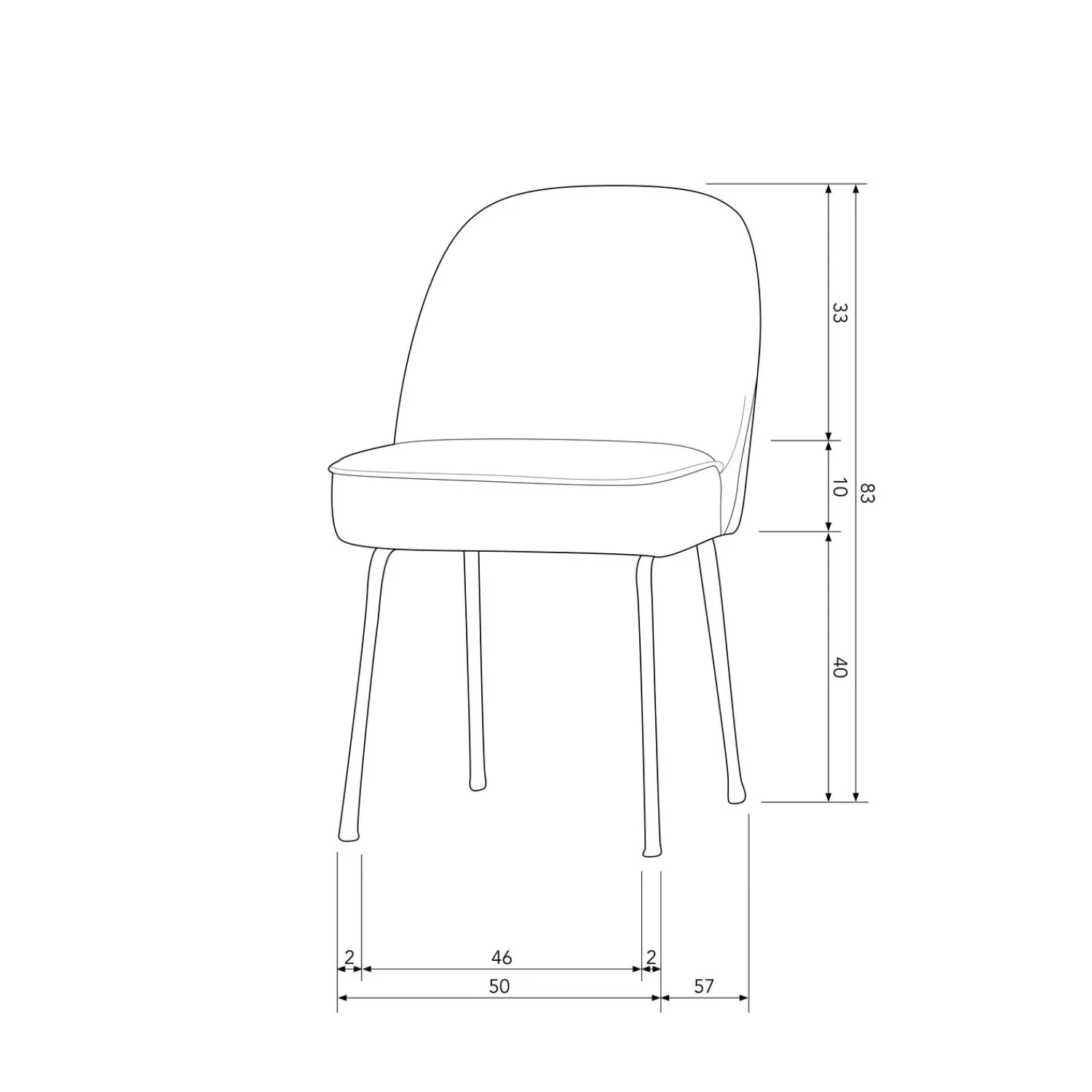 Discount WOOOD Vogue eetkamerstoel leer Cognac