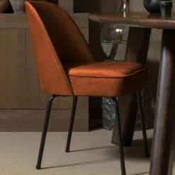 Best WOOOD Vogue eetkamerstoel velvet Roest