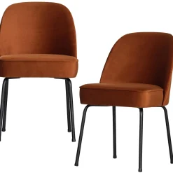 Best WOOOD Vogue eetkamerstoel velvet Roest