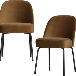 Hot WOOOD Vogue eetkamerstoel velvet Honinggeel