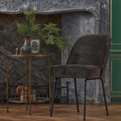 Best WOOOD Vogue eetkamerstoel velvet Donkergroen
