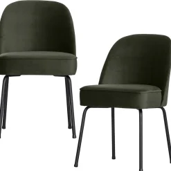 Best WOOOD Vogue eetkamerstoel velvet Donkergroen