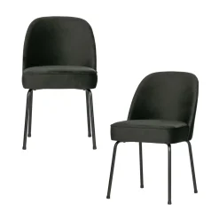 Best WOOOD Vogue eetkamerstoel velvet Zwart