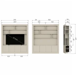 Clearance WOOOD Wallcover wandkast 210 cm grenen dust