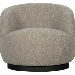 Best WOOOD Woolly draaifauteuil bouclé gemeleerd Naturel