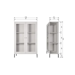 Sale WOOOD Xam vitrinekast grenen wolkengrijs