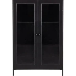 Best WOOOD Xam vitrinekast grenen zwart