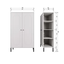 Online WOOOD Xina lage kast grenen wolkengrijs