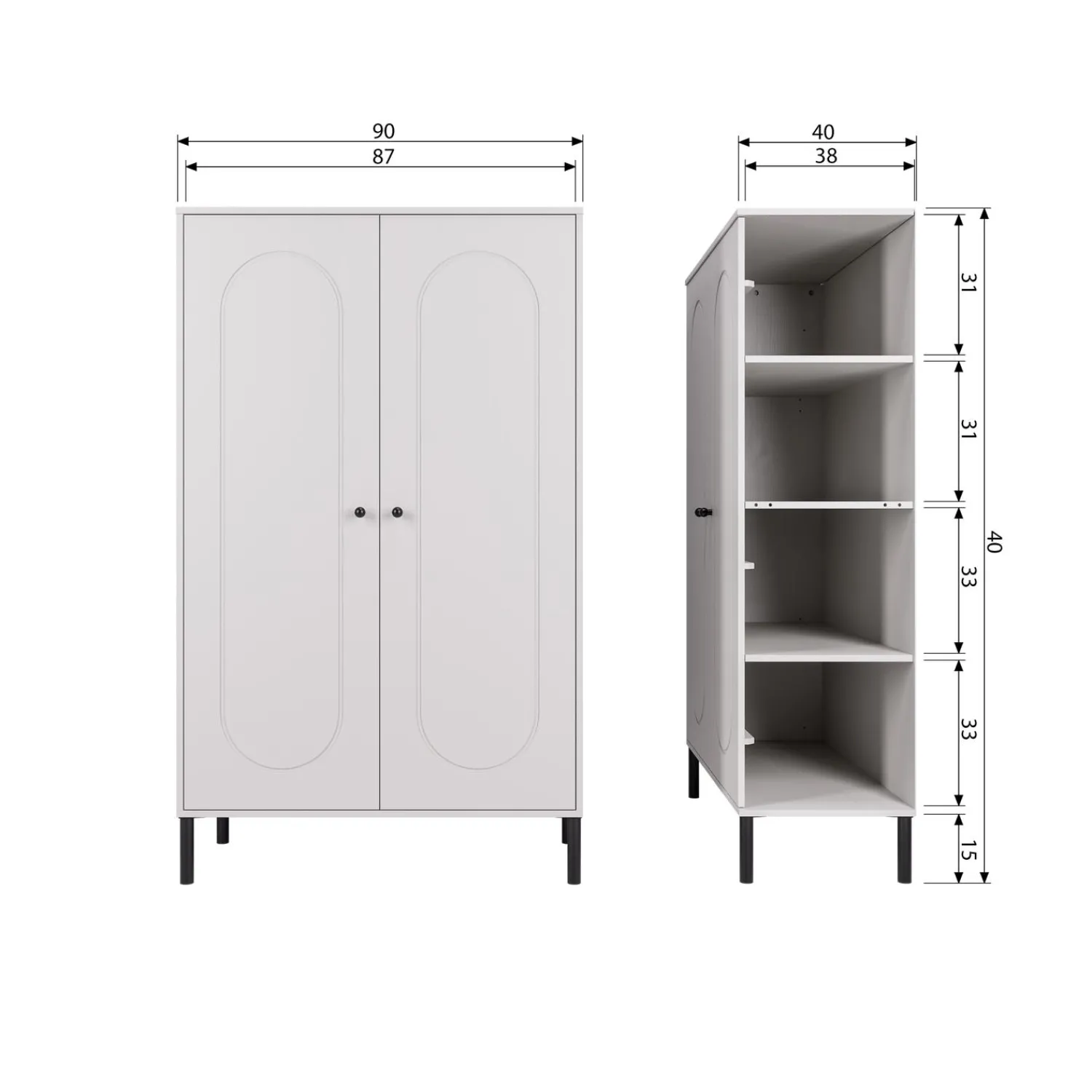 Online WOOOD Xina lage kast grenen wolkengrijs