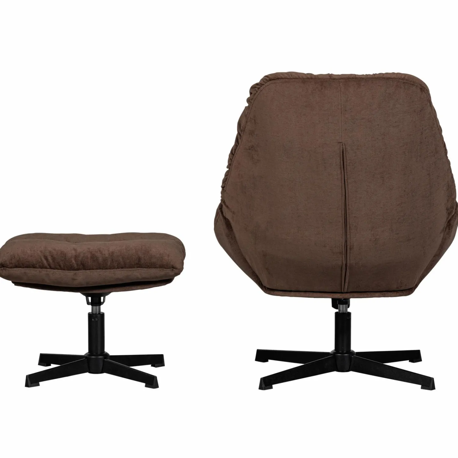 Discount WOOOD Yaro draaibare fauteuil met hocker espresso