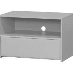 Clearance WOOOD Yissa tv meubel met lade/open vak grenen wolkengrijs