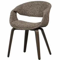 WOOOD Yossi eetkamerstoel met houten poot donker Bruin