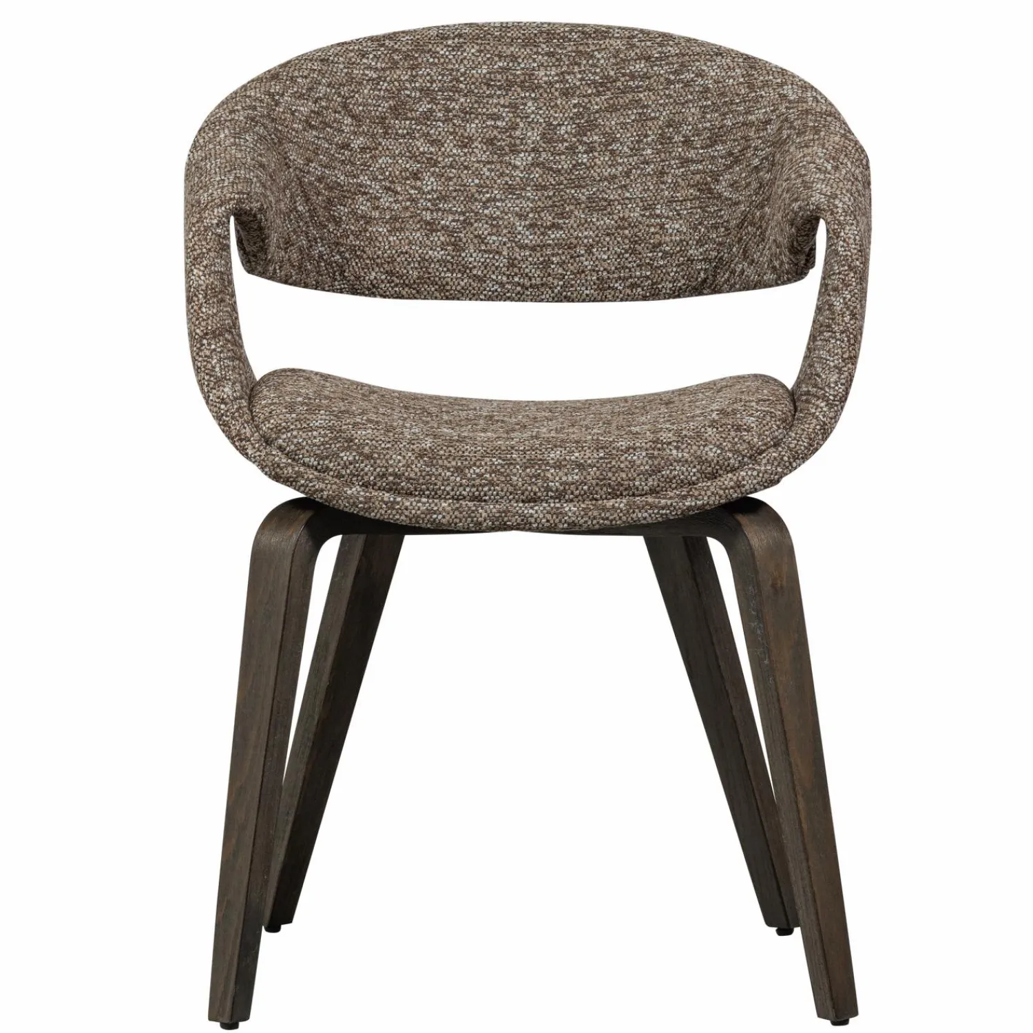 WOOOD Yossi eetkamerstoel met houten poot donker Bruin