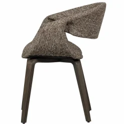 WOOOD Yossi eetkamerstoel met houten poot donker Bruin