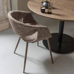 Clearance WOOOD Yossi eetkamerstoel met metalen poot koper Bruin