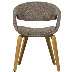 Discount WOOOD Yossi eetkamerstoel met houten poot bruin naturel Bruin/naturel