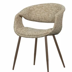 Hot WOOOD Yossi eetkamerstoel met metalen poot koper Zand