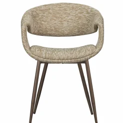 Hot WOOOD Yossi eetkamerstoel met metalen poot koper Zand