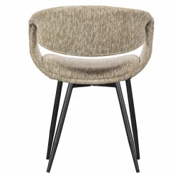 New WOOOD Yossi eetkamerstoel met metalen poot zwart Zand