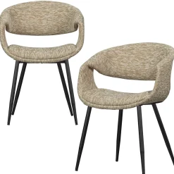 New WOOOD Yossi eetkamerstoel met metalen poot zwart Zand