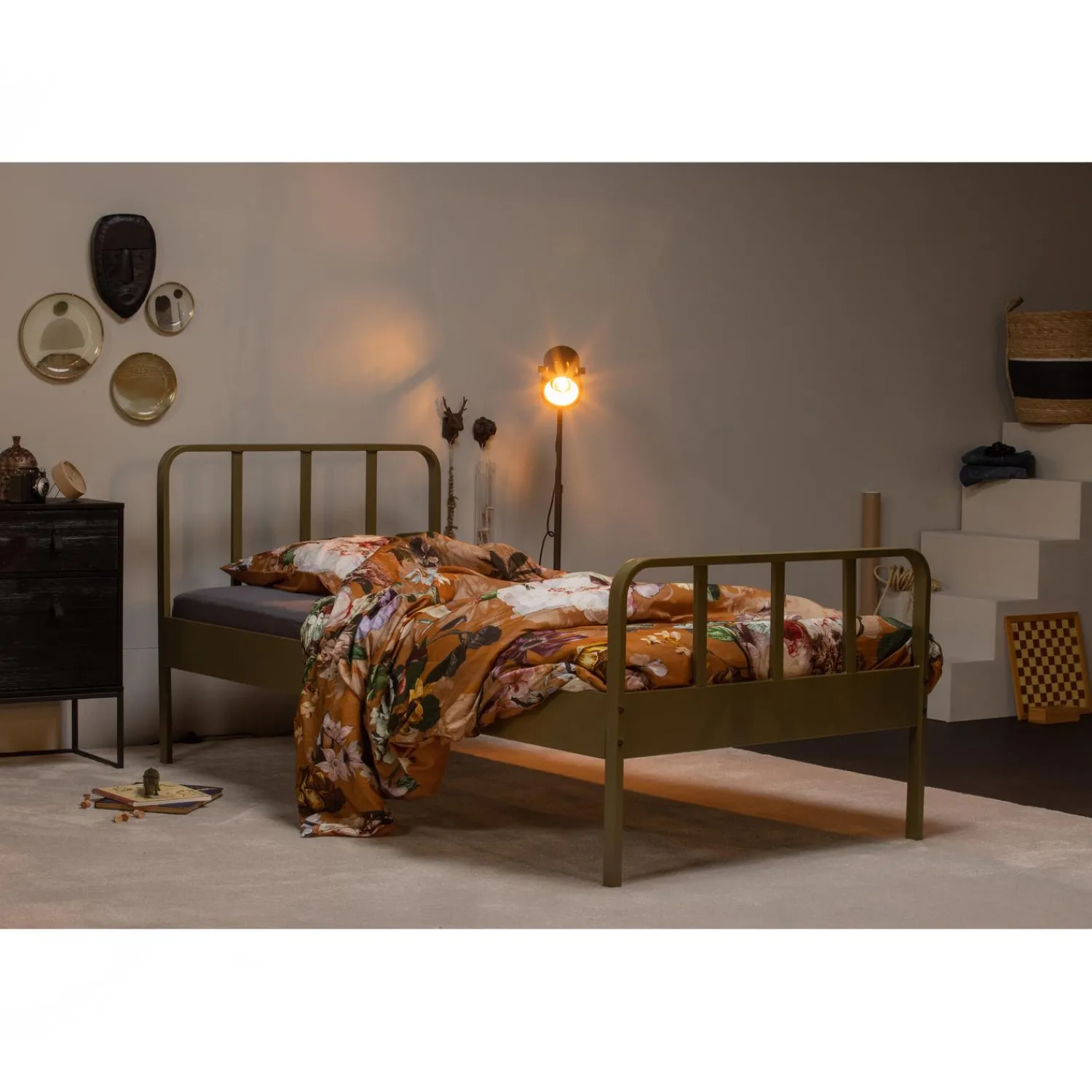 Sale WOOOD Zola nachtkastje met lade en deur geborsteld diepzwart