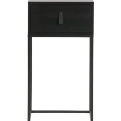 Hot WOOOD Zola nachtkastje met lade geborsteld diepzwart