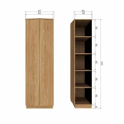 Outlet WOOOD Zuma hoge kast 67 cm eiken transparant